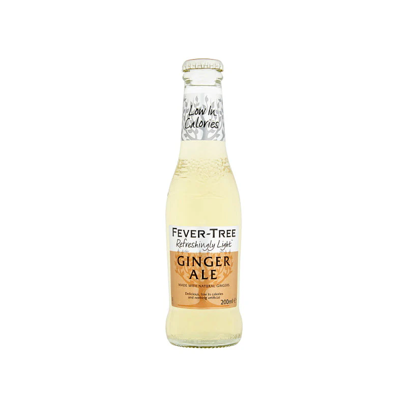 Fever Tree Refreshingly Light Ginger Ale Glass Bottle 24 x 200ml