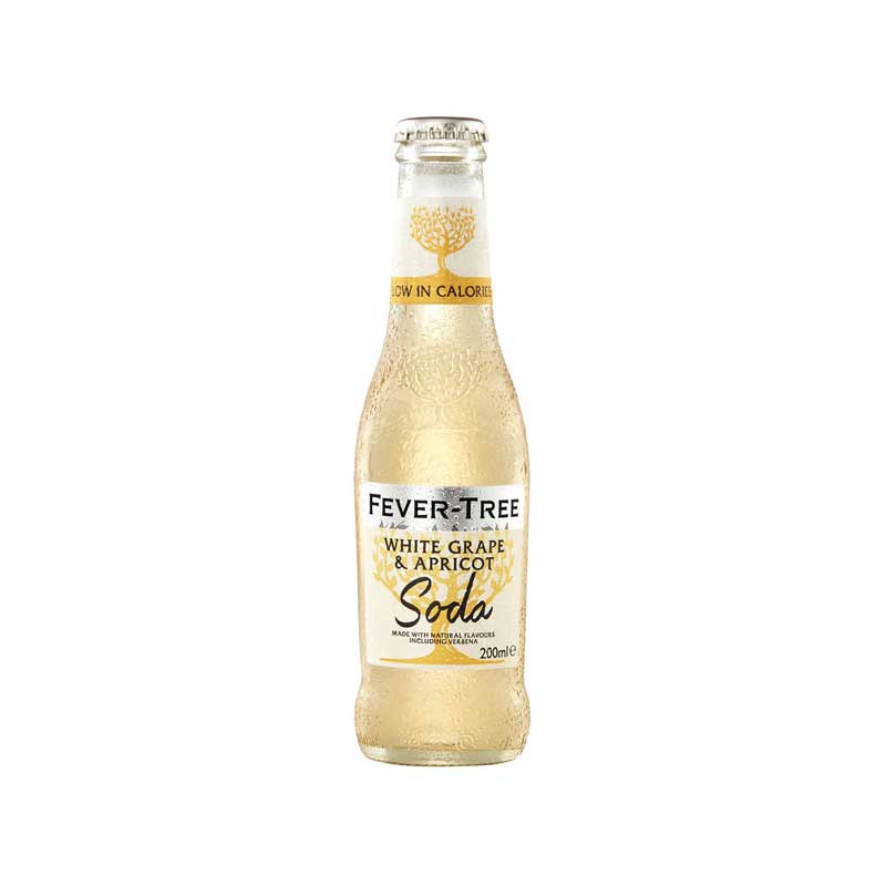 Fever Tree White Grape & Apricot Soda Glass Bottle 24 x 200ml